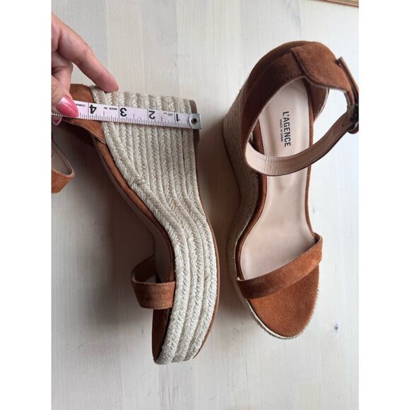 L'AGENCE Elysee Suede Espadrille Wedge Sandals size 40/ us 10 - Picture 4 of 10